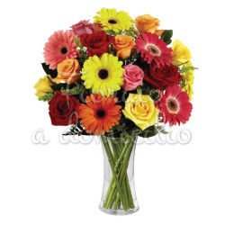 bouquet_rose_gerbere_colorate