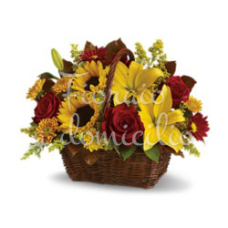 cesto-rose-girasoli-gigli