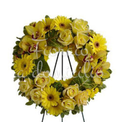 corona-funebre-orchidee-rose-gerbere-gialle