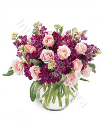 bouquet-di-roselline-rosa-e-lillà