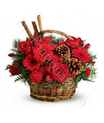 cesto-di-natale-con-rose-e-gerbere